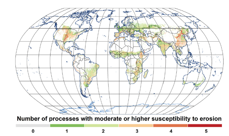 Multiple co-occurring erosion processes on global cropland